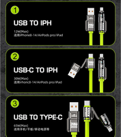 Chargeur USB 4 en 1 à charge rapide 240W, double type C PD, haute qualité, 1M 2M, avec câble, chargeur pour iPhone