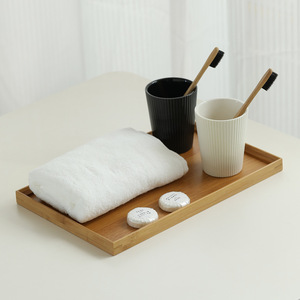 Bamboo <b>Tray</b> Rectangle Medium Size Natural Wood Color Polished Finish Multi Purpose <b>Storage</b> For Bathroom Toilet Countertop - Product Image 5