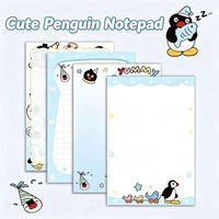 Bloc de Notas con Diseño de Pingüino, Nuevo Bloc de Notas Adhesivas Minimalistas B5, Cuaderno de Notas con Diseño de Dibujos Animados de Alta Calidad para Estudiantes
