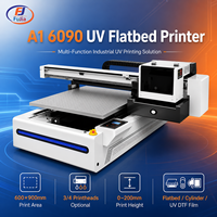 Printer UV Flatbed Multi-Fungsi A1 6090 dengan 3/4 Head Epson untuk Silinder, Film UV DTF AB, Material Datar, Penentuan Posisi Kamera