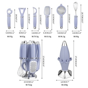 Juego de Utensilios de <span class=keywords><strong>Cocina</strong></span> Todo en Uno, de Acero Inoxidable, Pelador de Frutas y Verduras, Colador, Abrebotellas, Batidor de Huevos, Rallador - Product Image 2