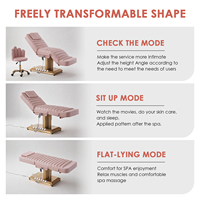 Lit de massage électrique moderne pliable à 4 moteurs pour salon de beauté et spa, éponge haute densité, cuir PU réglable, commande au pied