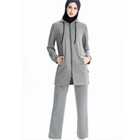 Müslüman Tesettür Spor Giyim Aktif Giyim Tesettürlü Eşofman Takımı İslami Dış Mekan Giyim Seti Kadınlar İçin Spandeks/Polyester Nefes Alabilen
