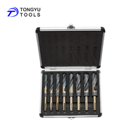 Xcan — perceuse à tige réduite, 8 pièces, jeu de forets de grande taille 1/2 pouces, en argent et zirconium, boîte en Aluminium