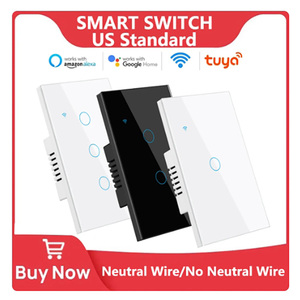 สวิตช์อัจฉริยะ <span class=keywords><strong>Smart</strong></span> Life WiFi มาตรฐานอเมริกา ไม่ต้องใช้สายกลาง 10A กระจก 1/2/<span class=keywords><strong>3</strong></span>/4 ปุ่มสัมผัส ใช้งานร่วมกับ Alexa และ Google ได้ - Product Image 4