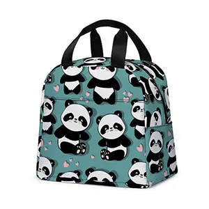 Panda Lunch Tas Leuke Kids Geïsoleerde Waterdichte Fancy Lunch Tote Bag Multi-Functionele School Lunch Tas Voor Kinderen