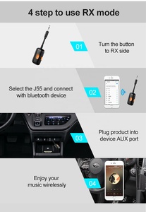 Bộ phát và thu Bluetooth AGETUNR J55 2 trong 1 không dây 3.5mm cho <span class=keywords><strong>PC</strong></span>/Loa/TV/Tai nghe/Thuyền/Máy chạy bộ/Máy bay - Product Image 4