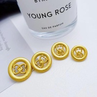 Petits boutons plats en alliage de zinc, motif cœur creux, pour manteaux, pulls, tricot écologique en tweed
