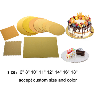 Chaude 10 pouces or gâteau conseil rond jetable gâteau cercle planches de Base <span class=keywords><strong>assiette</strong></span> à gâteau carré ruban enduit cercle Cakeboard 12 pouces - Product Image 4