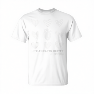 Camiseta para mujer del mes de concientización sobre la cardiopatía infantil, Little Hearts Matter, blanca, 100% algodón - Product Image 2