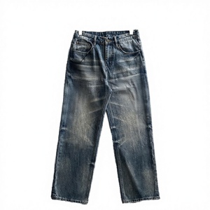 Jeans vintage à taille mi-haute et coupe droite pour hommes, édition correcte, style BAL, imprimé graffiti tendance, en denim de haute qualité, vêtements de marque de luxe - Product Image 4