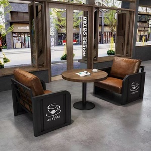 Juego de Muebles de Estilo Industrial, Sofás de Bar, Mesas para Bistro, Cafetería, Librería, Tienda de Té con Leche, Taberna - Product Image 3