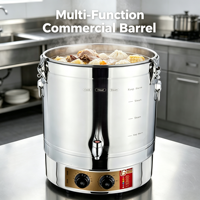 Cuve de cuisson électrique classique en acier inoxydable, baril commercial pour la fusion de cire de soja, isolation double couche, double thermostat