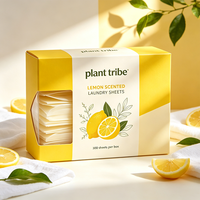 Feuilles de lessive parfumées au citron, ultra-fines, portables, élimination des taches tenaces, parfum frais d'agrumes longue durée