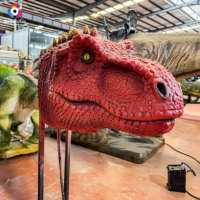 Tête de dinosaure Allosaurus sur mesure de grande taille, décoration interactive pour parc d'attractions, tête de dinosaure robotique animatronique