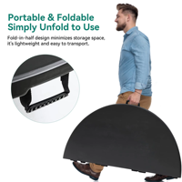 Table pliante ronde de 48 pouces, table pliante en plastique robuste, table de pique-nique extérieure avec dessus de table épais et cadre en métal robuste