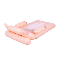Bouée de piscine gonflable rose en forme de cochon, en vinyle/PVC, capacité 100-500 kg pour 2 passagers, utilisation extérieure/intérieure, rivière, piscine