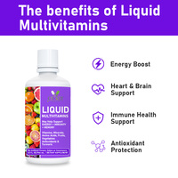 Multivitamines liquides OEM ODM avec vitamines, minéraux et acides aminés pour soutenir un système immunitaire fort, la mémoire et l'énergie naturelle