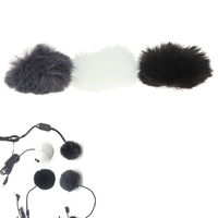 Vente en gros taille personnalisée Microphone Lavalier universel Protecteurs en polaire Pare-brise en fourrure douce Gris Blanc Noir-Sans fil