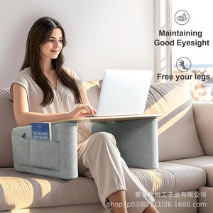 Lap Desk With Armrests Fabric Modern Simple Multifunction Laptop <b>Stand</b> <b>For</b> Sofa Work Study Gaming <b>Tablet</b> Use - Product Image 2