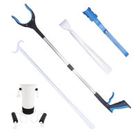 Kit d'aide à la mise des chaussettes avec dispositif en acier inoxydable, aide pour mettre les chaussettes sans se pencher, pour personnes âgées, cadeau de Noël