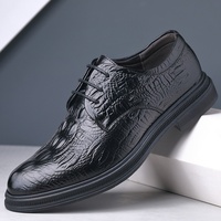 Chaussures en cuir pour hommes, en cuir de vachette pleine fleur sculpté, respirantes et imperméables, style business décontracté, élégantes, formelles britanniques