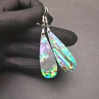 Boucles d'oreilles pendantes en coquille d'ormeau à un côté de style élégant Base en acrylique géométrique en diamant à la mode motif géométrique en diamant
