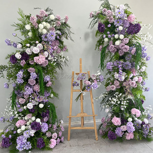 Arco Floreale Artificiale in Poliestere Bianco e Verde, Supporto per Fiori a Mezzaluna Curva per <span class=keywords><strong>Sfondo</strong></span> Matrimonio ed Eventi - Product Image 5