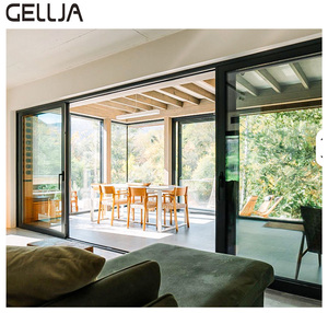 Porte <span class=keywords><strong>coulissante</strong></span> GELLJA à double vitrage avec cadre en aluminium thermolaqué au design moderne, <span class=keywords><strong>isolation</strong></span> thermique pour hôtel - Product Image 3