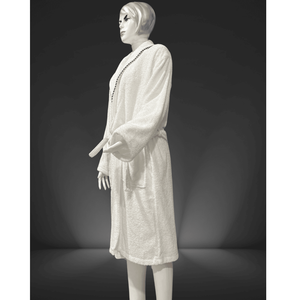Peignoir pour femmes 100% coton Séchage rapide Refroidissant Couleur blanche unie Robe de chambre Motif élégant Articles de bain Utilisation quotidienne - Product Image 3