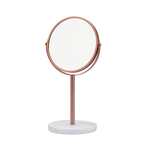 <span class=keywords><strong>Miroir</strong></span> de table de beauté <span class=keywords><strong>sur</strong></span> <span class=keywords><strong>pied</strong></span> haut avec cadre métallique rond personnalisable et base en marbre - Product Image 3