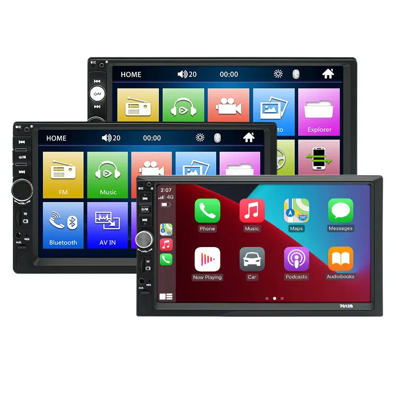 7 pollici portatile Wireless Carplay Android Auto Auto autoradio Touch screen navigatore GPS BT FM PND Smart Car Monitor