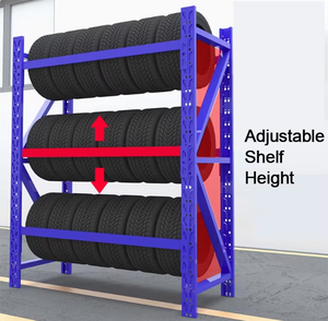 מתקני אחסון צמיגים רב תכליתיים מפלדה, 4 שכבות, ציפוי אבקה נגד קורוזיה, עיצוב ללא ברגים, קיבולת 300 ק\"ג, מתאים לסדנאות ותערוכות - Product Image 6