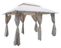Gazebo de Metal de Alta Calidad con Estructura de 3*4*2.6m, Carpa Decorativa de Hierro Forjado para Exteriores, Gazebos Romanos en Venta