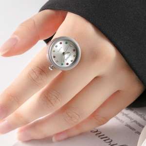 Reloj de anillo influyente Nuevo color diamante INS moda pequeño mini reloj de dedo los estudiantes pueden vivir anillos de reloj impermeables para mujeres - Product Image 5
