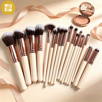 Set Kuas Makeup 18 Buah untuk Eyeshadow, Bedak Tabur, Blush On, dan Kontur Wajah - Alat Kecantikan Serat Sintetis