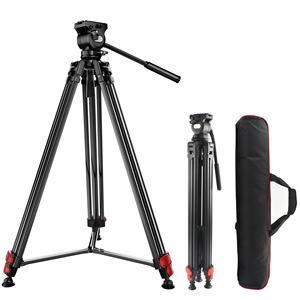 71インチヘビーデューティープロフェッショナルカメラ三脚ビデオ三脚、360度流体ヘッドDV三脚、ミドルスプレッダー付き - Product Image 6
