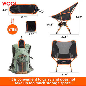 Silla Plegable WQOI para Exteriores, Camping y Pesca, de Aleación de Aluminio 7075, Malla Transpirable, Ligera y Portátil, Color Naranja - Product Image 4