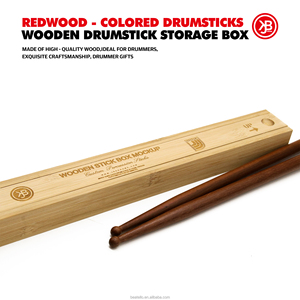 JBK Baguettes de batterie et baguettes en bois de haute qualité, boîte de rangement, ensemble de baguettes de couleur séquoia pour batteur - Product Image 6