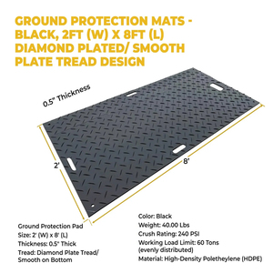 حصائر مستنقع مؤقتة 4x 8 x Hpde حماية أرضية مسار البناء - Product Image 2