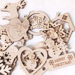 Ornements de Noël en bois découpés au laser, bonhomme de neige et cerf, pour décorations suspendues créatives, dropshipping - Product Image 4