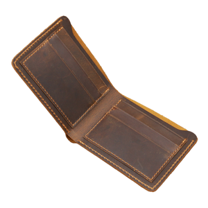 Cartera de Cuero Genuino Vintage para Hombre con Diseño Bifold Corto con RFID y Monedero Delantero con Bolsillo para Monedas y Tarjetas - Product Image 1