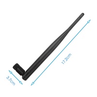 Antena WiFi Lipat Omnidirectional 2.4G 5.8G Polarisasi Vertikal ABS High Gain 5dBi Male untuk Router Nirkabel