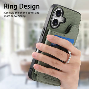 Funda de teléfono de cuero con ranura para tarjeta para IPhone17 16 15 14 <span class=keywords><strong>13</strong></span> 12 <span class=keywords><strong>Precio</strong></span> de fábrica Ring Pu Phone CASE para <span class=keywords><strong>iPhone</strong></span> 16 Pro - Product Image 5