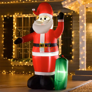 Décorations de jardin de Noël gonflables avec lumières LED, Père Noël sur <span class=keywords><strong>ski</strong></span> géant de 9,25 pieds pour la décoration des fêtes - Product Image 5