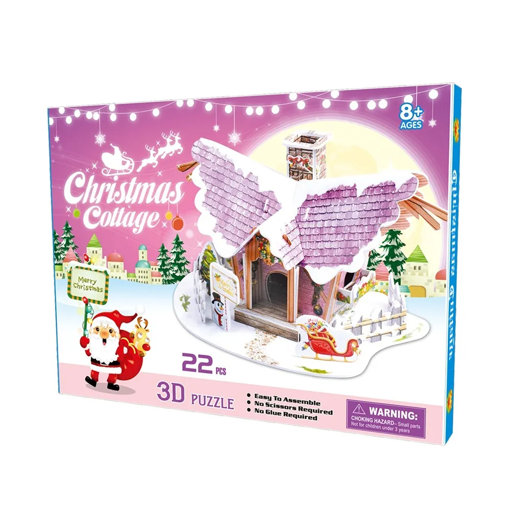 22Pcs 3D Sneeuw Huis <span class=keywords><strong>Diy</strong></span> Puzzel Angel Wing Huis Kerst Voor Kinderen