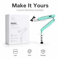 Support d'écran ergonomique à fixation sur bureau, bras articulé à ressort mécanique, pour moniteurs de 17 à 32 pouces, fixation par pince en C, VESA, rotation à 360°, sans outil