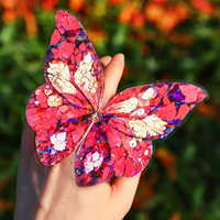 5 pièces/paquet PET autocollants pierres précieuses papillon série coquille lumière papillon manuel matériel