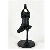 Gusseiserne Baumstamm-Yoga-Frosch-Statue, Gymnastik-Zen-Tierskulptur, Innen- und Außendekoration für Garten und Schreibtisch, Geschenk