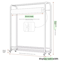 Présentoir textile mobile simple face Support de supermarché pour rangement de nappes Support de présentation en tissu pour cartes de couleur